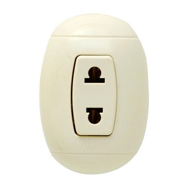 TOMACORRIENTE UNIVERSAL SIMPLE OVAL 16A 250V ADOSABLE BTICINO